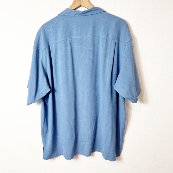 Joseph & Feiss Blue Short Sleeve Button Shirt XXL Classic Fit 100% Silk New - Picture 3 of 4